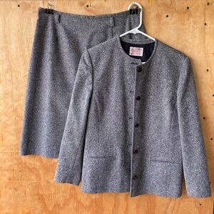 Pendleton Wool Gray Skirt and Blazer set